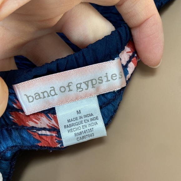 Band of gypsies - summer blue dress with flowers design - size medium - Picture 9 of 16